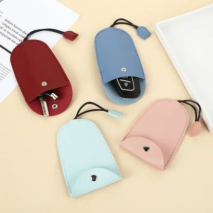 aichashi Pull Out Key Case Bags Women Men Solid Colour PU Leather Key Wallets Housekeepers Car Key Holder Case Leather Bag for Keys