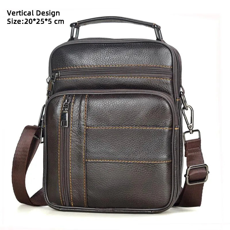 Aichashi Men Messenger Bags Genuine Leather Handbags for Man Luxury Brand Male Crossbody Bag for Mini Pad Boy Shoulder Bag