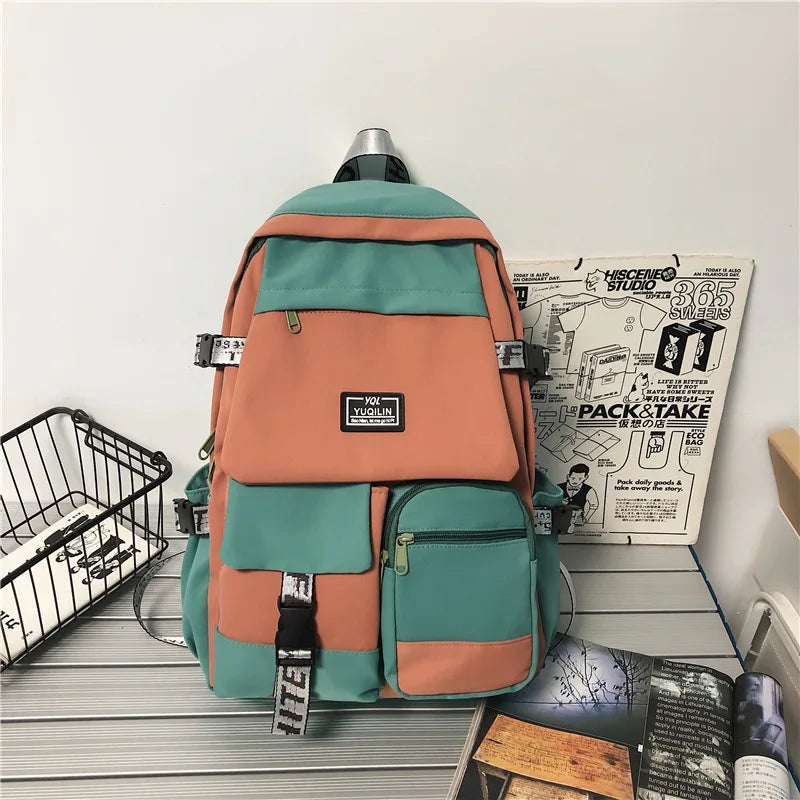 Aichashi BACK TO SCHOOL Korean Schoolbag Female Student Backpack Large Capacity Fashion Boy Backpack Computer Bag Femal School Backpack  School Bags