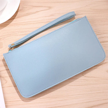 Aichashi Fashion Women PU Leather Zip Clutch Wallet Ladies Phone Storage Bags Long Purse Bag Handbag Card Holder 6 Colors