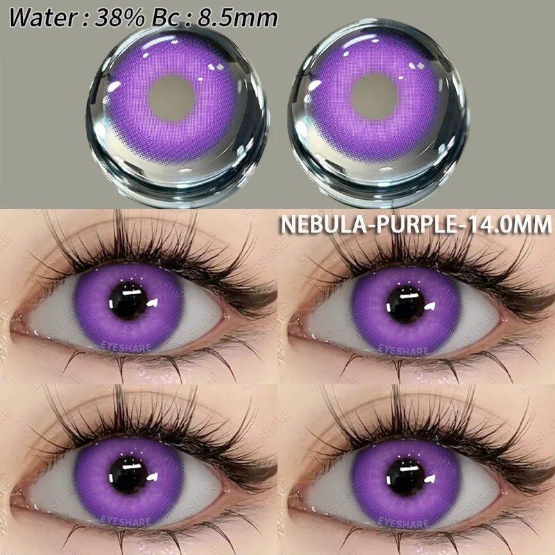 Aichashi 1 Pair Fashion Pink Cosplay Anime Lenses Color Contact Lenses for Eyes Cosmetics Purple Lenses Yearly Eye Contact Lens