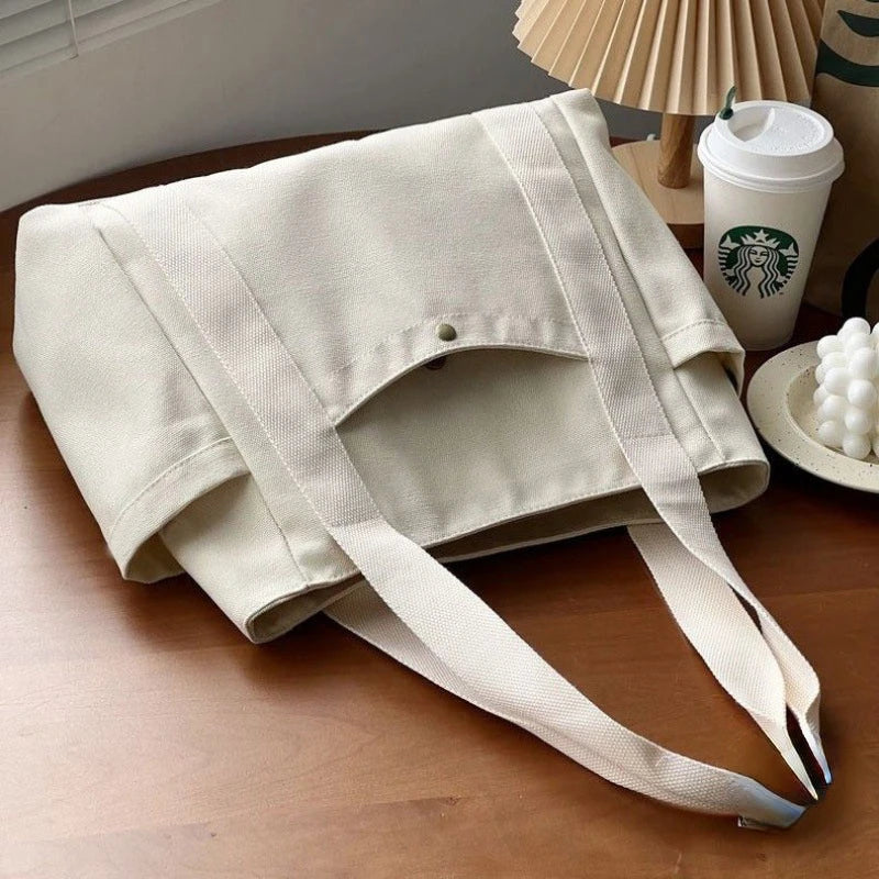 Aichashi Large Capacity Canvas Tote Bags for Work Commuting Carrying Bag College Style Student Outfit Book Shoulder Bag