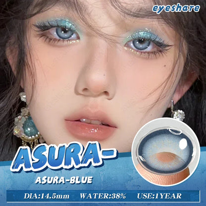 Aichashi 2pcs New Colored Contacts Lenses for Eyes Brown Eyes Contact Lenses Fashion Blue Eye Lens Yearly Makeup Contacts 14.5mm