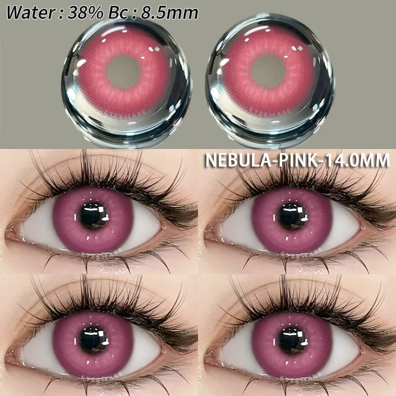 Aichashi 1 Pair Fashion Pink Cosplay Anime Lenses Color Contact Lenses for Eyes Cosmetics Purple Lenses Yearly Eye Contact Lens