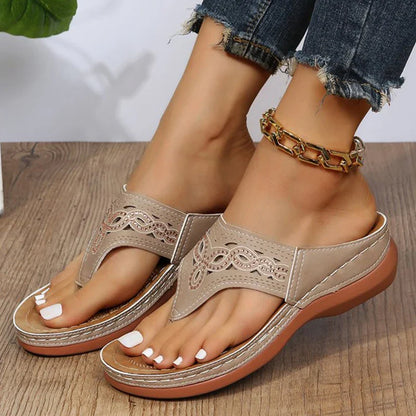 Aichashi Clip Toe Wedge Sandals Women 2024 Summer Thick Platform Beach Sandals Woman Plus Size 44 Low Heels Gladiator Sandalias De Mujer