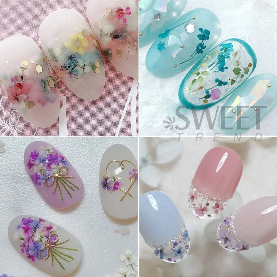 Aichashi 1Box Nail Art Flower Decoration Delicate 3D Dried Flower Nail Art Decorations Exquisite Nail Art Beauty For Charms Accessories