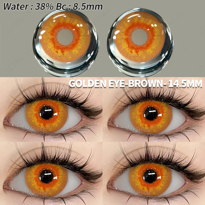 Aichashi Halloween Color Contact Lenses 1pair Cute Anime Cosplay Contact Lenses Blue Eyes Contact Lenses Yellow Colored Contacts