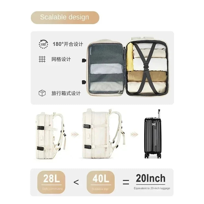 Aichashi BACK TO SCHOOL Large Capacity Bags Business Multifunctional Charging Backpacks Expandable Airplane Travel Backpack Laptop Bag Luggage Man