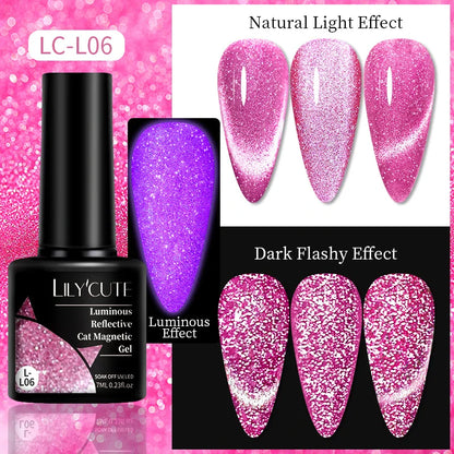 Aichashi 7ML Aurora Cat Magnetic Gel Nail Polish Nail Art Sparkle Glitter Gel Varnis Semi Permanent Soak Off  UV Gel Varnishes