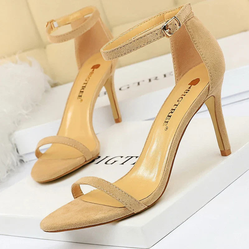 aichashi  -  Shoes New Suede Women Sandals Stiletto Heels 11cm 8 Cm Women High Heels Fashion Summer Sandals Women Pumps Kitten Heels