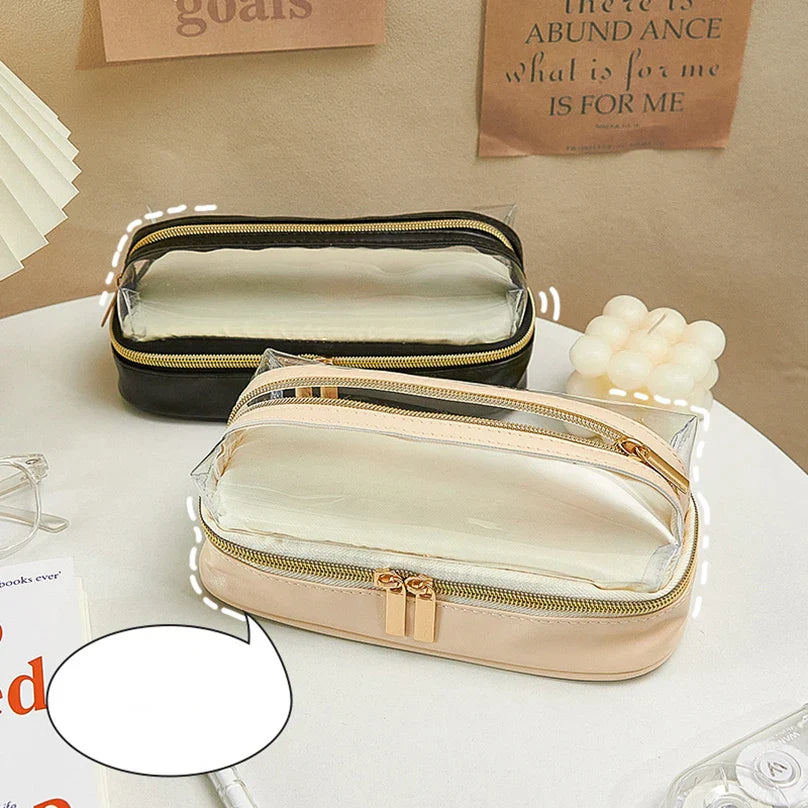 Aichashi BACK TO SCHOOL Pencil Case Transparent School Supplies Pencilcase Large Capacity Pencil Box Estuches Escolares Kawaii Stationery Pencil Cases