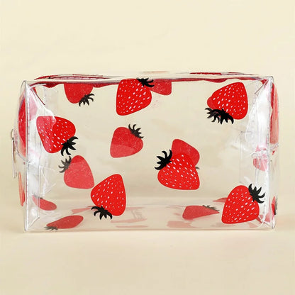 Aichashi BACK TO SCHOOL Big Waterproof Transparent Pencil Case PVC Stationery Gift Girls Students Pencil Bag Kawaii Makeup Cosmetic Bag Travel Bags