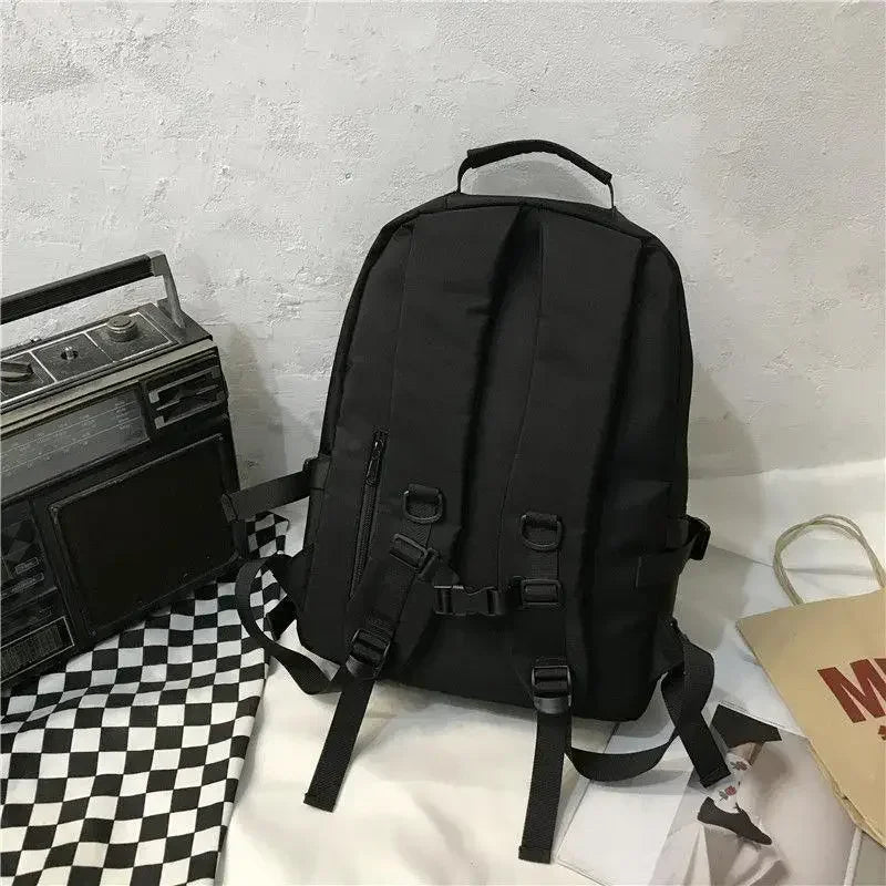 Aichashi BACK TO SCHOOL Large Capacity College Student Cargo Wind Women's Backpack Day Dark School Bag High School Backpack Male