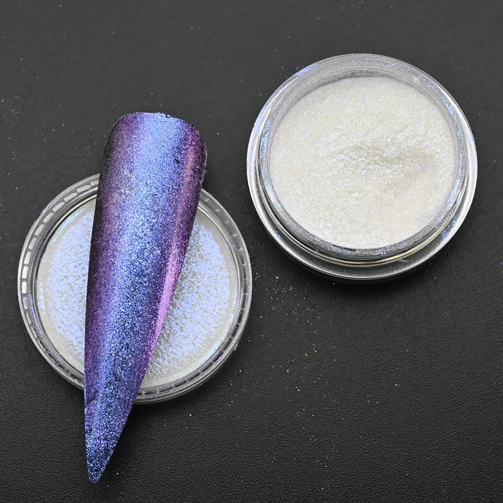 0.2g/jar Aurora Chrome Unicorn Nail Pigment Rainbow Mirror mermaid Nail Art Powder With 1-Sponge-Stick Unicorn Mirror Powder F-t