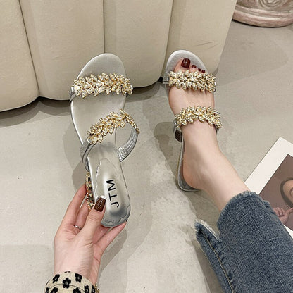 Aichashi New Women Shoes Slippers Summer Beach Sandals Fashion Women Rhinestone Outdoor Slippers Flip Flops Shoes Women Mujer