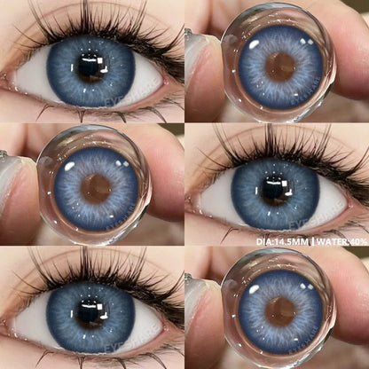 Aichashi 1pair Natural Color Contact Lenses for Eyes Gray Pupils Lens Blue Lenses Beautiful Pupil Yearly Makeup Green Eye Lenses