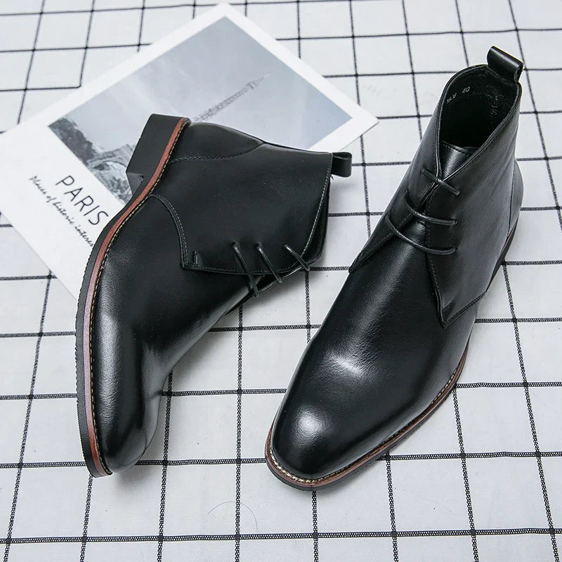 Aichashi Men Fashion Chelsea Boots Casual Business High Quality Ankle Boots Gentleman Exemplary English Style Size 38-48 Men Boots