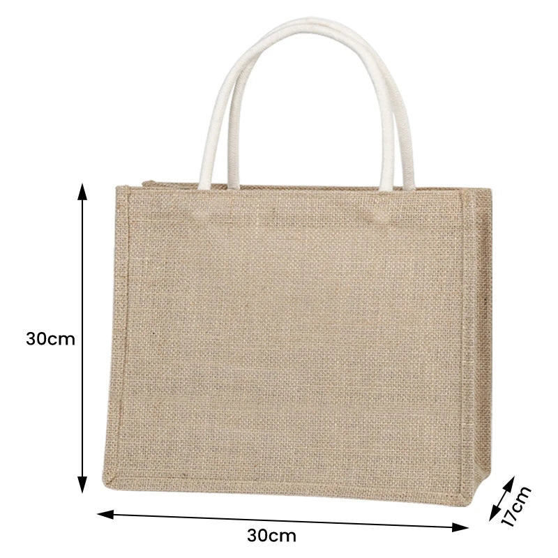 1Pcs Burlap Handbag Portable Linen Bag Retro Coarse Linen Jute Bag Reusable For Gift Bags Daily Sundries Storage Shopping Bags