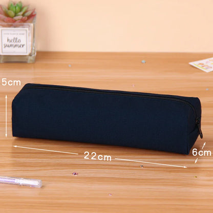 Aichashi BACK TO SCHOOL Solid Color Pencil Case Simple Pencil Bags For Student New Stationery School Supplies Kids Gift Zipper Big Cosmetic Bag