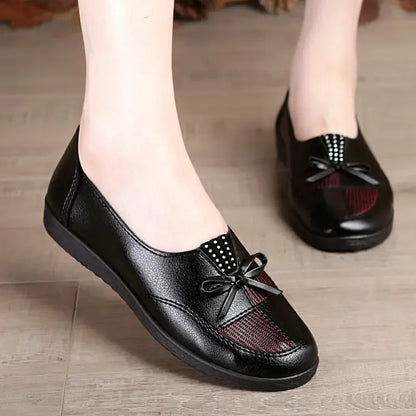 Aichashi 2024 Women Leather Flats Female Flats Spring Shoes Classic Women's Loafers Casual Leather Shoes