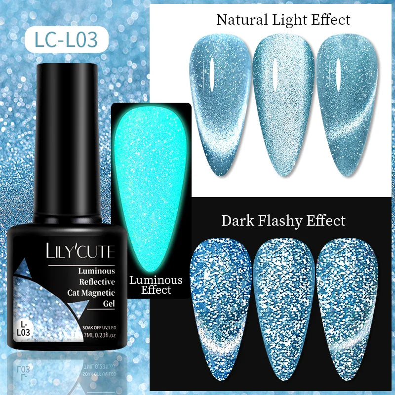 Aichashi 7ML Aurora Cat Magnetic Gel Nail Polish Nail Art Sparkle Glitter Gel Varnis Semi Permanent Soak Off  UV Gel Varnishes