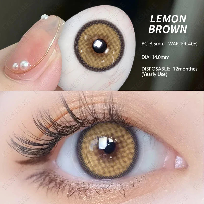 Aichashi 1 Pair NEW Colored Contact Lenses Green Eye Lenses Natural Brown Lens Fast Delivery Green Eye Lens Yearly Contacts Lens