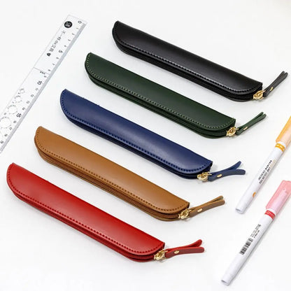 Aichashi BACK TO SCHOOL Waterproof Business Fountain Pen Case Handmade Desktop Organizer Pencil Bag Pen Cover High-end Leather Pen Protective Cover