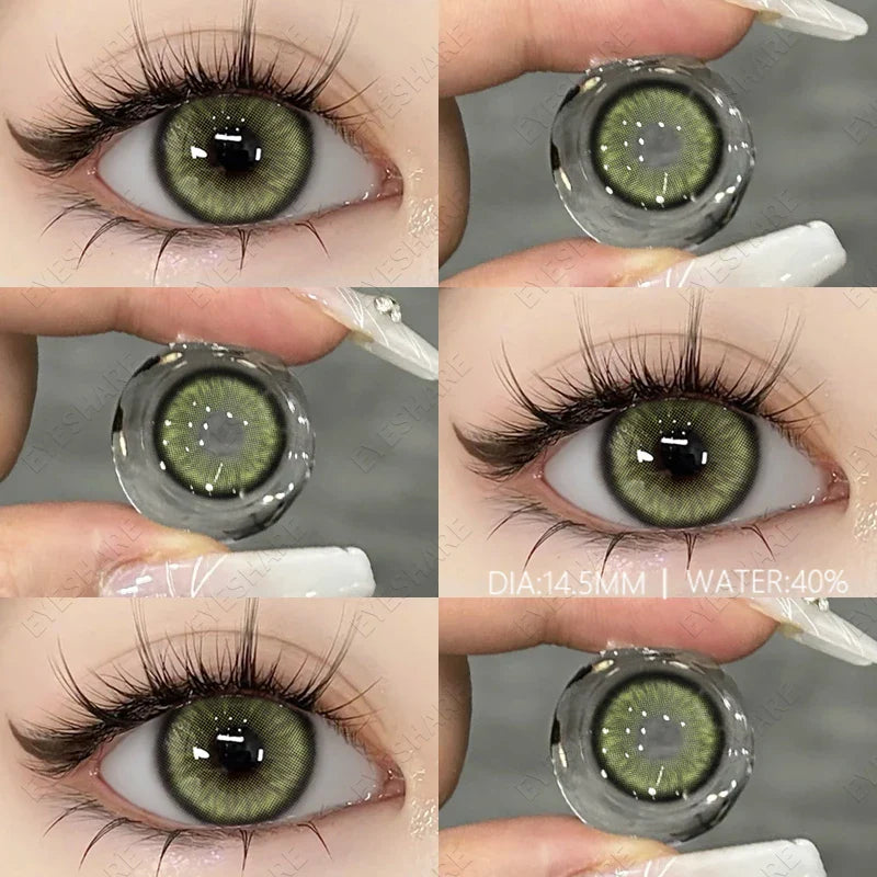 Aichashi 1 Pair Fashion Colored Contact Lenses for Eyes Natural Brown Lenses Yearly Blue Lenses Green Eye Contacts Colorful Lens