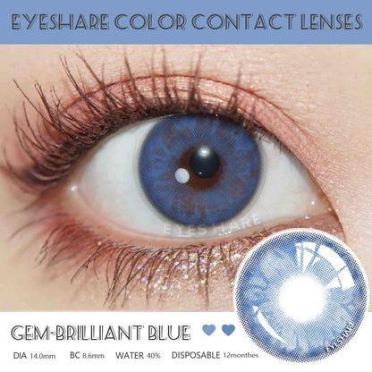 Aichashi Natural Color Contact Lenses for Eyes 2pcs GEM Series Colored Lens Blue Pink Contact Lens Yearly Cosmetic Contact Lens