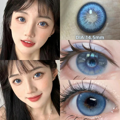 Aichashi 1 Pair/2pcs 10 Colors Contact Lenses for Eyes Fashion Pupils Myopia Eye Color Lenses Blue Green Brown Prescription Lens