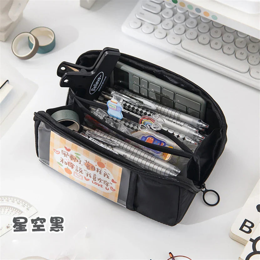 Aichashi BACK TO SCHOOL Pencil Case Large Capacity Pen Case Estuches Escolares Kalemlik Astuccio Kawaii Productos Japanese Stationery Trousse Cute Bags