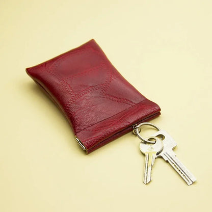 Aichashi 2024 New Fashion Leather Long Pocket Key Wallet Keyring Coin Purse Women Men Small Short Money Change Bag Little Card Holder