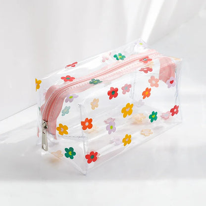 Aichashi BACK TO SCHOOL Big Waterproof Transparent Pencil Case PVC Stationery Gift Girls Students Pencil Bag Kawaii Makeup Cosmetic Bag Travel Bags