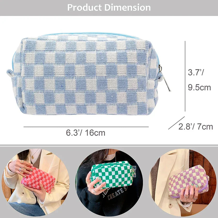 Aichashi BACK TO SCHOOL OUTFIT Cute Pencil Case Storage bag Cosmetic Bag Large capacity Knitting INS Korean Stationery school Supplies