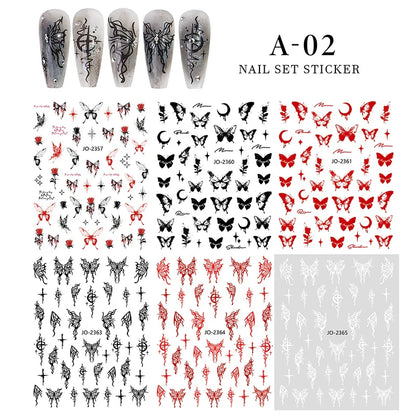 Aichashi 6sheet/set 3D Laser Butterfly Stickers For Nails DIY Gilding Slider Wraps Adheisve Nail Art Stickers Decals Manicure Charms