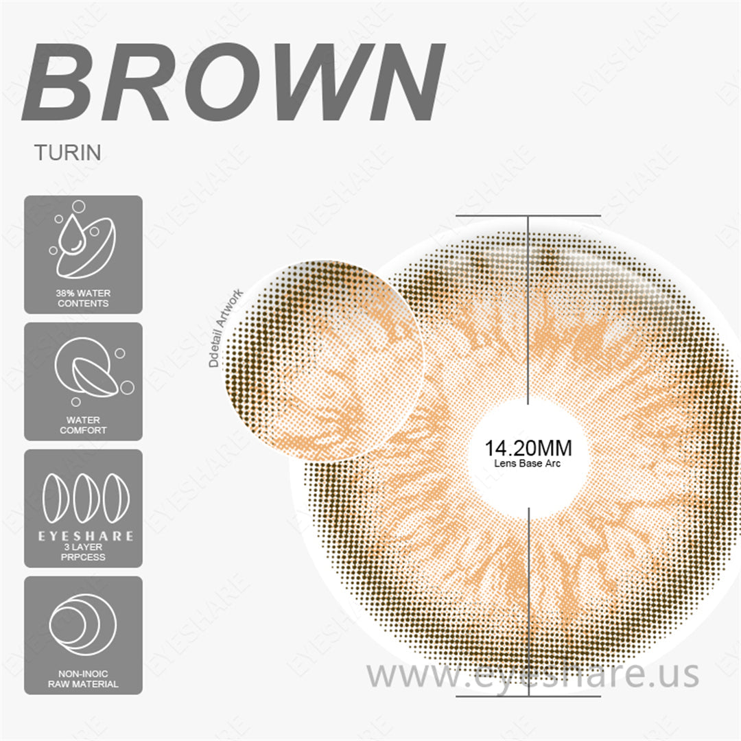 Turin Brown 14.2mm 1 Pair | 1 Year