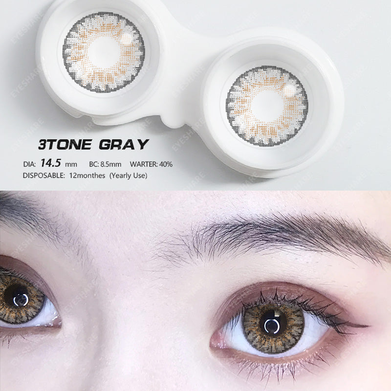 3TONE Gray 14.5mm 1 Pair | 1 Year