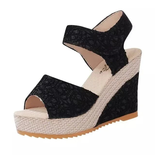 Aichashi High-heeled Wedge Platform Fish Mouth New Women's Peep Toe Sandals Womens Shoes Comfort Summer Designer Shoes