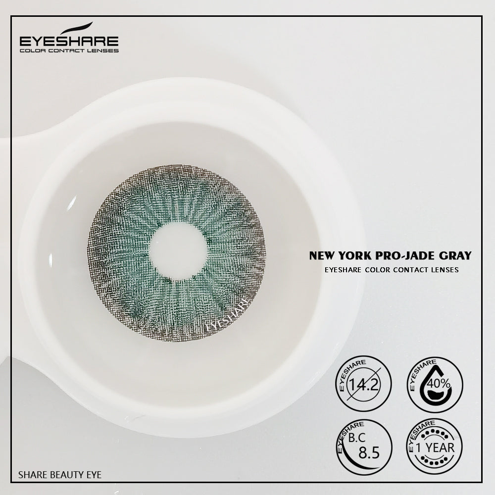 NewYork Jade Gray 14.2mm 1 Pair | 1 Year