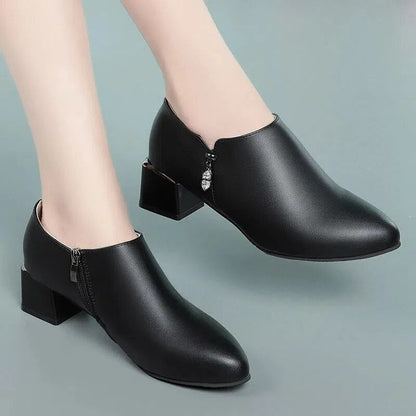 Aichashi Botas Femininas Women Cute Sweet High Quality Square Heel Short Ankle Boots Lady Casual Street Winter Heel Shoes A790B