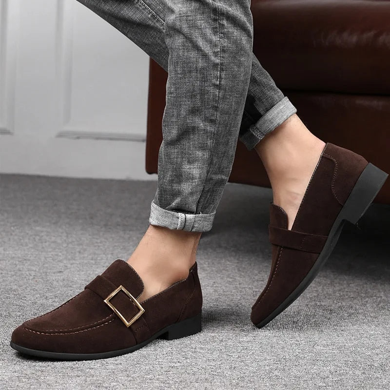 Aichashi Spring New Mens Casual Business Shoes Loafers Men Dress Shoes Faux Suede Driving Shoes Fashion Formal Shoes for Men Sneakers