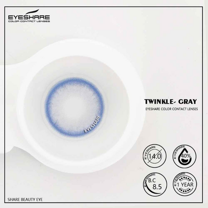 Twinkle Gray 14.0mm 1 Pair | 1 Year