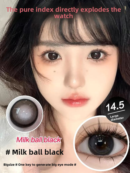 Milk Ball Black Contact Lenses Thrown Black for Half A Year, Large Diameter 14.5 Natural Pure Desire Contact Lenses, Annual Throw Genuine Official Website TF