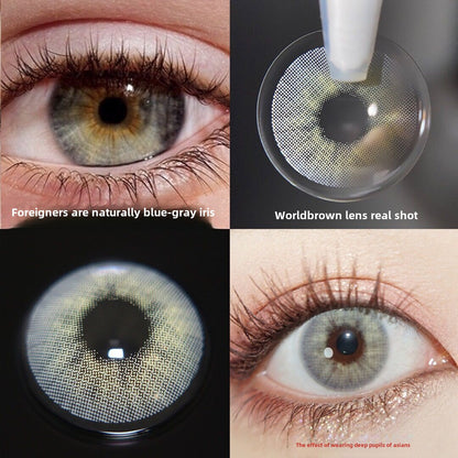 Aurora Blue-gray Blue-yellow-green Contact Lenses Two-dimensional Color Rendering Cosplay Year Throwing Small Diameter Mixed Blood Contact Lenses