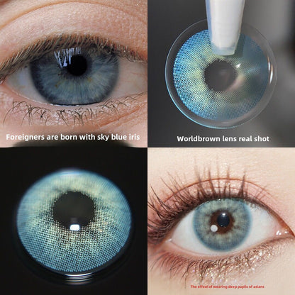 Aurora Blue-gray Blue-yellow-green Contact Lenses Two-dimensional Color Rendering Cosplay Year Throwing Small Diameter Mixed Blood Contact Lenses